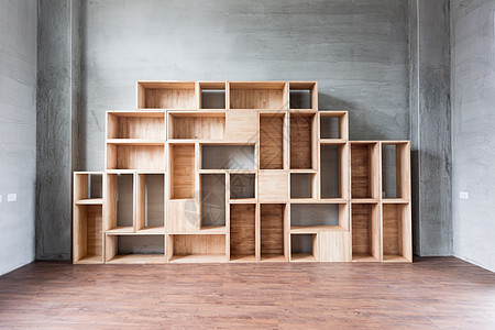 空木木正方形货架橱柜木板木头贮存架子棕色盒子房间图片