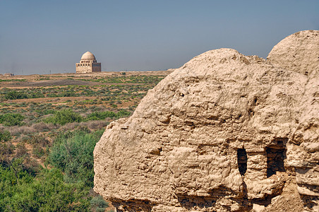 土库曼斯坦寺庙圆顶岩石地标沙漠历史石头图片