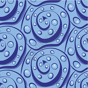 螺旋和圆圈的无缝矢量抽象化装饰包装蓝色滚动圆形创造力绘画装饰品艺术织物图片