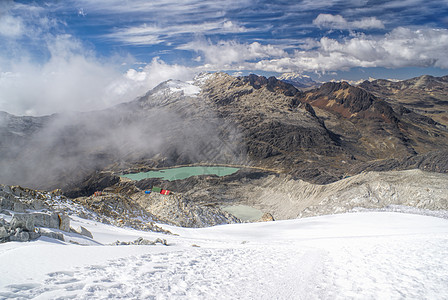 波多西华人山脉高度冰川首脑高山全景顶峰大本营远足风景图片