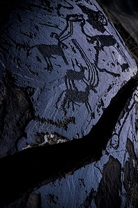 古代象形图山羊岩石历史草图动物考古绘画巨石考古学艺术图片