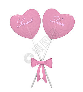 两个粉红的心棒棒糖甜蜜纪念日热情夫妻周年白色心形味道粉色糖果图片
