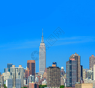 曼哈顿市中心天际 纽约州纽约市夏季商业天线建筑物蓝色市中心公园旅行帝国建筑花园图片