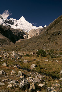 阿尔帕马约冰川高度风景山脉峡谷山峰旅行远足全景高山图片