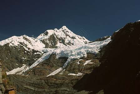 阿尔帕马约全景远足山峰高山风景高度旅行雪峰山脉冰川图片