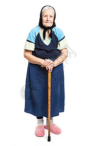 怀着白拐杖的老女人图片