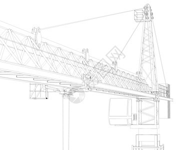 顶顶塔起重机三角帆吊车容量框架机械绘画驾驶室草图机器图形化背景图片