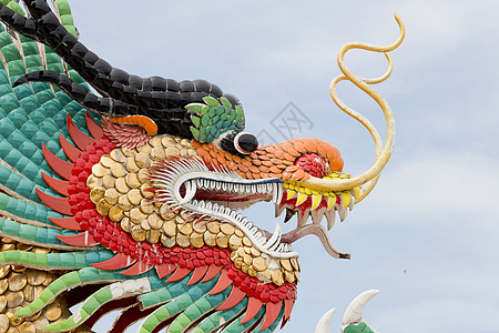 中国龙木头庆典旅游警卫崇拜寺庙建筑学动物装饰品生物背景图片