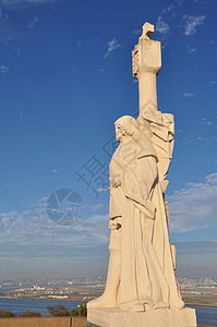 加利福尼亚州圣地亚哥Cabrillo国家纪念碑游客公园城市雕像港口探险家沿海地标偏光片国家图片