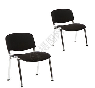 白色上隔离的黑色黑桌椅椅子办公室休息家具商业座位职业图片