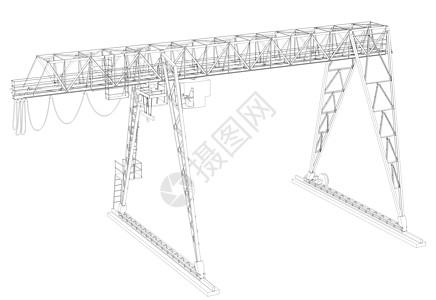 甘特桥起重机容量电缆视角框架铁路草稿机械梯子绘画工程图片