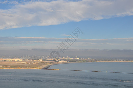 从洛马角看圣地亚哥湾历史性游客半岛海洋港口旅游纪念碑国家丘陵风景图片