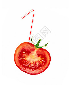 配鸡尾棒的番茄片蔬菜果汁白色红色食物美味宏观植物背景图片