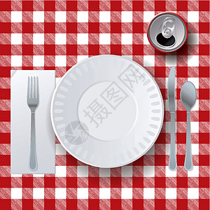 设置布局插图 I照片午餐勺子布置用餐盘子流行音乐餐具餐巾桌子图片