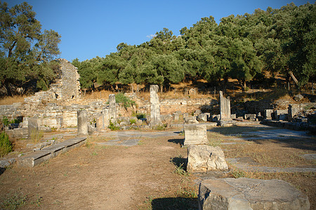 Iasos 古代城旅行火鸡建筑学水平历史石头城市旅游柱子古董背景图片