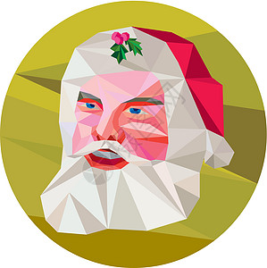 圣诞老人 圣诞老人低多边形艺术品三角祖父插图测量男性折纸三角形男人帽子图片