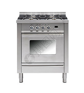 白色背景上的气体锅炉餐饮用具火炉格栅厨房烤箱金属美食炊具戒指图片