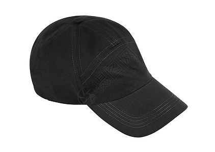 在白色背景 w 剪切路径上隔离的棒球球盖小路黑色头饰网球运动衣服帽子灰色配件背景图片