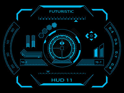 未来用户界面 HUD展示控制板显示器电子蓝色技术科学游戏行星墙纸图片