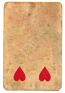 使用纸面背景的红心古董游戏卡图片