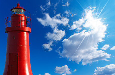红灯塔意大利拉斯派齐亚金属导航太阳光线海洋建筑学灯笼信号危险海岸线天空图片