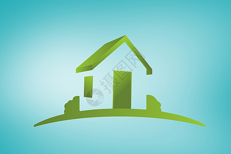 房屋综合图像绘图房子蓝色窗户插图家庭住所计算机财产绿色图片