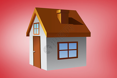 房屋综合图像窗户家庭绘图计算机财产房子住所插图红色烟囱图片