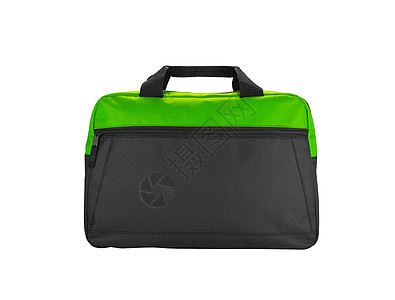 白色背景的短信息框拉链黑色手提箱旅行绿色青色行李笔记本电脑公文包图片