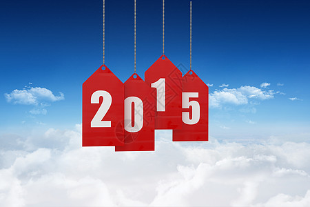 2015年红标记复合图像多云绘图天空计算机环境新年购物蓝色高度标签图片