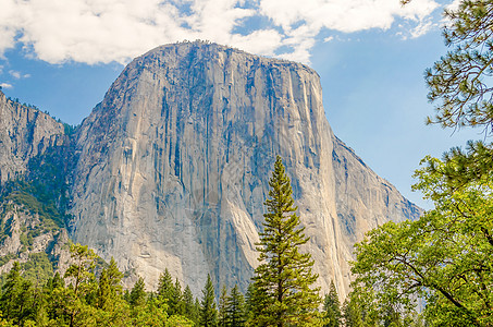 加利福尼亚Yosemite国家公园El Capitan背包蓝色花岗岩远足天空山脉公园圆顶日落瀑布图片