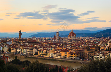 佛罗伦萨之景全景教会建筑学地标旅游大教堂圆顶景观旅行城市图片