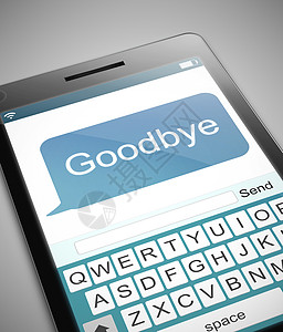 再见的概念电话消息手机插图短信技术通讯背景图片