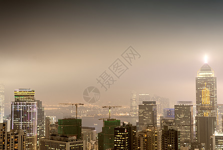 香港航空天线天际景观金融地标摩天大楼天空商业密度建筑城市背景图片