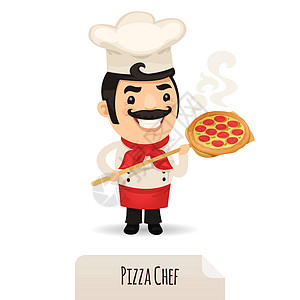 比萨厨师职业托盘工作美食餐厅厨卫快乐香肠工具男人图片