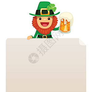 Leprechaun看上面的空白海报图片