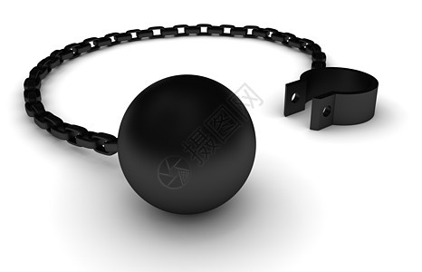 球和链奴隶枷锁插图奴役金属束缚黑色自由监狱图片