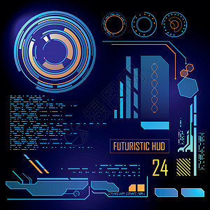 未来用户界面 HUD科学展示高科技扫描器甲板蓝色控制板行星墙纸扫描图片