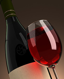 酒杯和瓶装店饮料黑色酒精标签液体空白红色玻璃瓶子白色图片