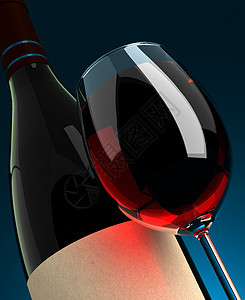 酒杯和瓶装店酒精宏观庆典黑色白色瓶子标签空白红色豪饮图片