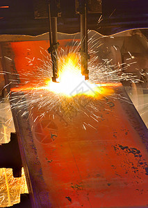 热金属的气体切割管道火炬焊机工具铸造焊接火焰火花衣领工厂图片