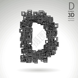 矢量抽象字母 - 符号 d图片