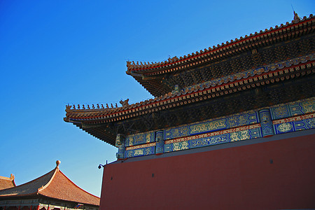 中国北京紫禁城寺庙 中国北京遗产帝国地标世界王朝博物馆旅游旅行蓝色城市图片