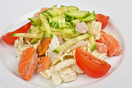 健康虾沙拉小吃营养海鲜玻璃菜单餐厅饮食树叶食物异国图片