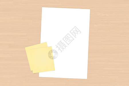 黄粘贴纸和白皮书图片