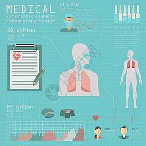 医疗和保健信息 呼吸系统统计图和记录仪表肺炎骨骼医生药品医院身体结核救护车器官图表图片