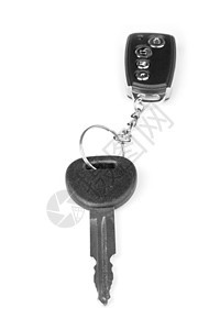 带有汽车提醒的密钥键设备钥匙链戒指黑色技术警报安全物体饰品金属图片