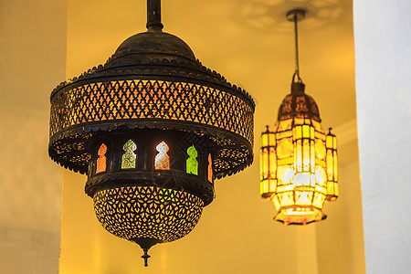 摩洛哥风格綠燈背景图片