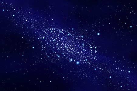 深空间图解中的蓝色星系图片
