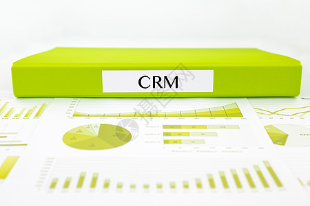 CRM 客户关系管理概念 附有图表和公共汽车图片