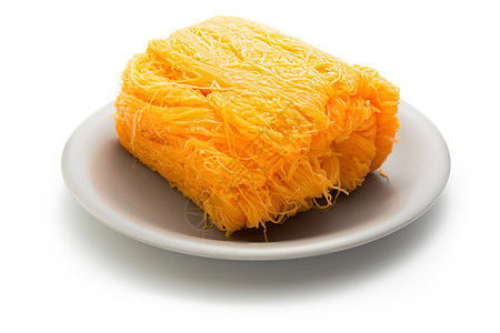 泰式甜品甜点盘子手工美食金子黄色蜜饯食物蛋黄文化图片